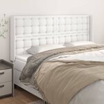 vidaXL Tête de lit avec oreilles Blanc 163x16x118/128 cm Similicuir