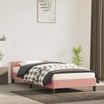 vidaXL Cadre de lit et tête de lit sans matelas rose 80x200 cm velours