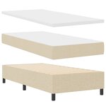 vidaXL Lit à ressorts avec matelas et lumière LED crème 100x200 cm tissu