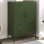 vidaXL Buffet haut vert olive 68x39x101 5 cm acier