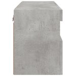 vidaXL Meuble TV mural avec lumières LED gris béton 60x30x40 cm