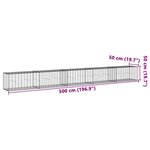 vidaXL Panier gabion avec couvercle 500x50x50 cm fer galvanisé