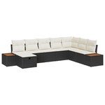 Set de canapé de jardin vidaXL 8 pièces avec coussins noir poly rattan