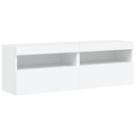 vidaXL Ensemble de meubles TV muraux 8 Pièces avec lumières LED blanc