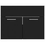 vidaXL Ensemble de meubles salle de bain 2 Pièces Noir Bois d'ingénierie