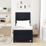vidaXL Lit à Ressorts avec Matelas & LED Noir 80x200 cm Tissu