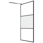 vidaXL Paroi de douche 115x195 cm Verre ESG demi-dépoli Noir