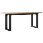 vidaXL Table basse cadre en O 110x40x45 5 cm bois de pin massif fonte