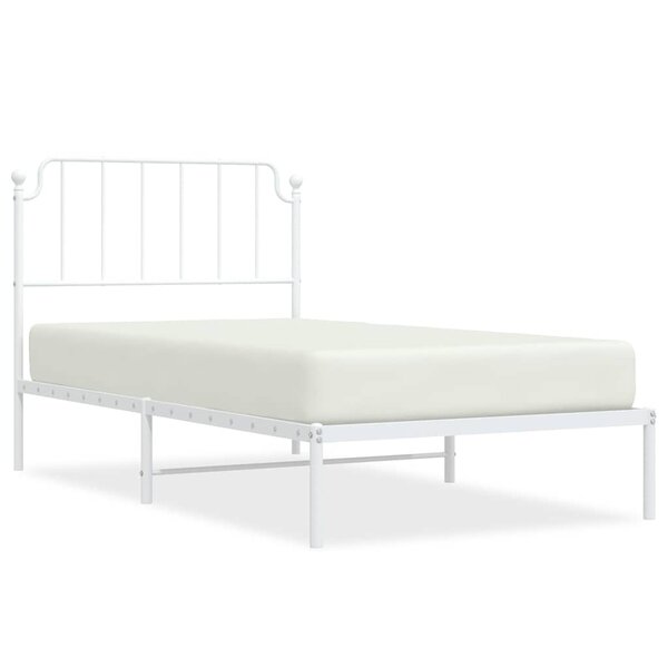 vidaXL Cadre de lit métal sans matelas et tête de lit blanc 100x190 cm