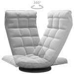 vidaXL Chaise de sol pivotante Gris clair Velours