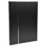 Album De Timbres Simili-cuir 48 Pages Noires - 22 5x30 5 Cm - Noir - Exacompta