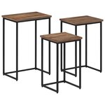 vidaXL Tables basses gigognes 3 Pièces bois massif de teck