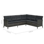 Salon de jardin meuble d'extérieur ensemble de mobilier 4 pièces avec coussins résine tressée gris 02_0016184