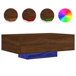 vidaXL Table basse avec lumières LED chêne marron 85x55x31 cm