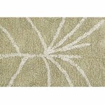 Tapis coton lavable Mini Monstera olive - 75 x 100 cm