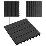 vidaXL Carreaux de terrasse 22 Pièces 30 x 30 cm 2 m² WPC Noir