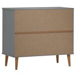 vidaXL Buffet MOLDE Gris 90x40x80 cm Bois massif de pin
