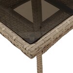 vidaXL Ensemble à manger de jardin et coussins 5 Pièces beige rotin verre