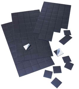 Plaque 50 Carrés Magnétique 20mm x 20mm Adhésifs Noir FRANKEN