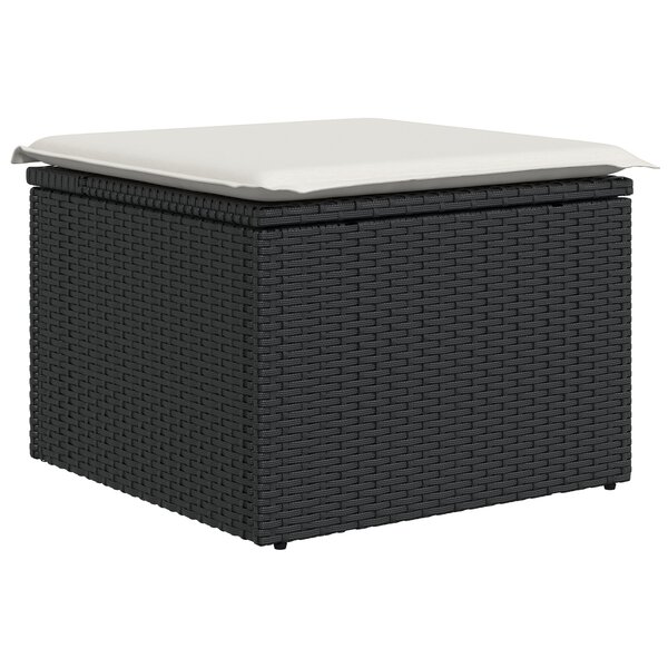 vidaXL Ensemble de Canapés de Jardin 8 Pièces avec Coussins Noir Rattan Acacia