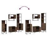 vidaXL Ensemble de meubles de salle de bain 4 Pièces Chêne fumé Bois