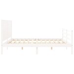 vidaXL Cadre de lit avec tête de lit blanc 200x200 cm bois massif