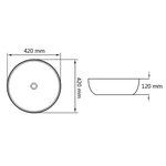 vidaXL Lavabo ronde Céramique Blanc 42 x 12 cm