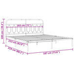 vidaXL Cadre de lit métal sans matelas et tête de lit blanc 183x213 cm
