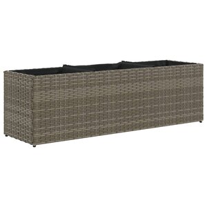 vidaXL Jardinière avec 3 pots gris 105x30x32 cm résine tressée