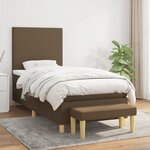 vidaXL Sommier à lattes de lit avec matelas Marron foncé 90x200 cm