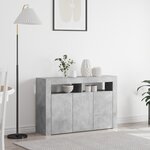vidaXL Buffet Gris Béton Bois Reconstitué 116 x 30 x 75 cm Rectangulaire