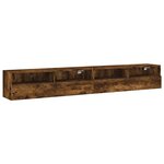 vidaXL Meubles TV muraux 2Pièces chêne fumé 100x30x30cm bois d'ingénierie