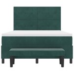 vidaXL Lit avec matelas et banc Vert foncé 160x200 cm Velours