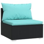 Salon de jardin meuble d'extérieur ensemble de mobilier 7 pièces avec coussins noir résine tressée 02_0017262