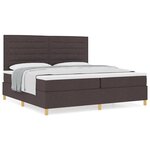 vidaXL Lit à sommier brun foncé 200 x 200 cm Tissu