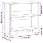 vidaXL Bibliothèque chêne sonoma 80x31x74 5 cm bois d'ingénierie