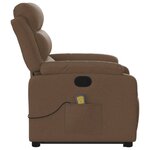 vidaXL Fauteuil de massage inclinable Marron Tissu