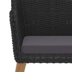 vidaXL Mobilier de salle à manger de jardin avec coussins 7 Pièces Noir