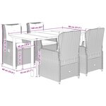 vidaXL Ensemble à manger de jardin 5 Pièces et coussins marron poly rotin