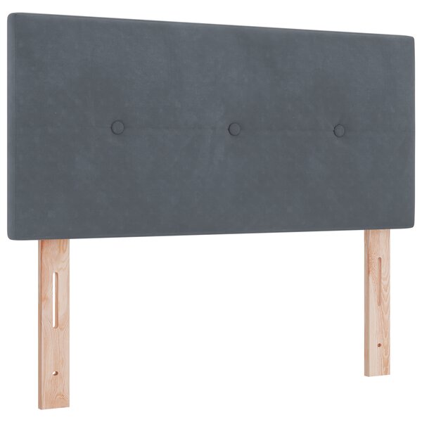 Tête de lit capitonnée gris foncé 80 cm en velours