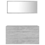 vidaXL Ensemble de meubles de salle de bain 2 Pièces Gris béton Aggloméré
