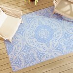 vidaXL Tapis d'extérieur bleu azuré 140x200 cm PP