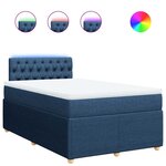 vidaXL Sommier à lattes de lit avec matelas Bleu 120x200 cm Tissu
