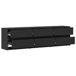 vidaXL Meuble TV avec LED noir 180x34x50 cm bois d'ingénierie
