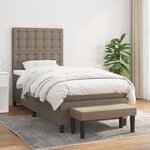vidaXL Sommier à lattes de lit avec matelas Taupe 80x200 cm Tissu