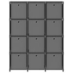 vidaXL Étagère à 12 cubes avec boîtes Gris 103x30x141 cm Tissu