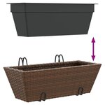 vidaXL Jardinières avec crochets 2 Pièces marron résine tressée
