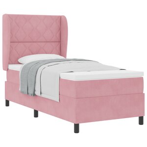 Lit Box Spring vidaXL avec Matelas Rose 90x200 cm Velours