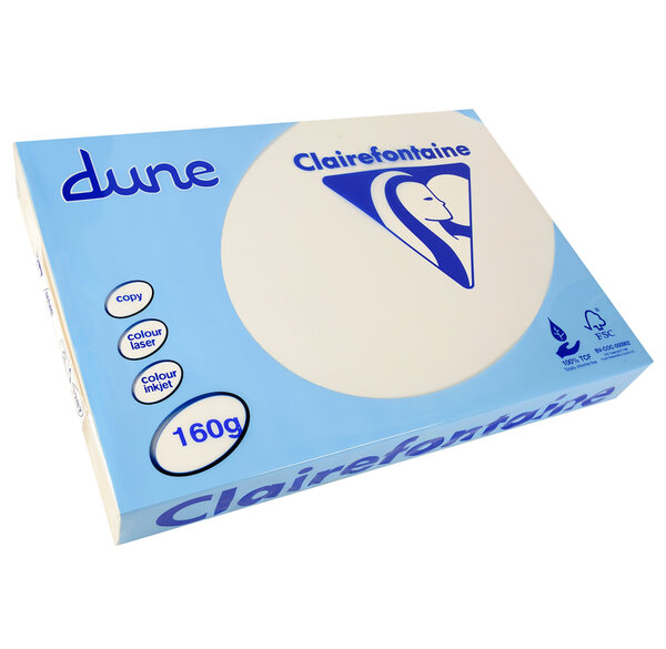 Ramette 250 Feuilles Dune 160g A3 420x297 mm Certifié FSC / TCF Blanc CLAIREFONTAINE