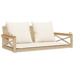 vidaXL Balancelle avec coussins beige 109x62x40 cm résine tressée